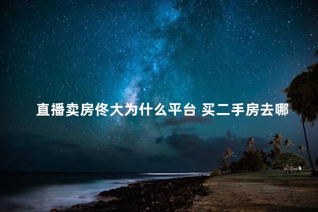 直播卖房佟大为什么平台 买二手房去哪个平台